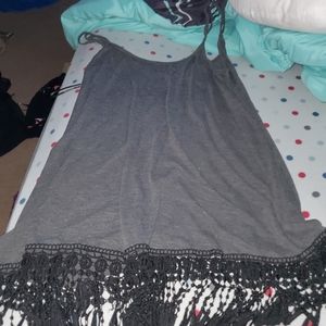 Spaghetti strap fringe dress